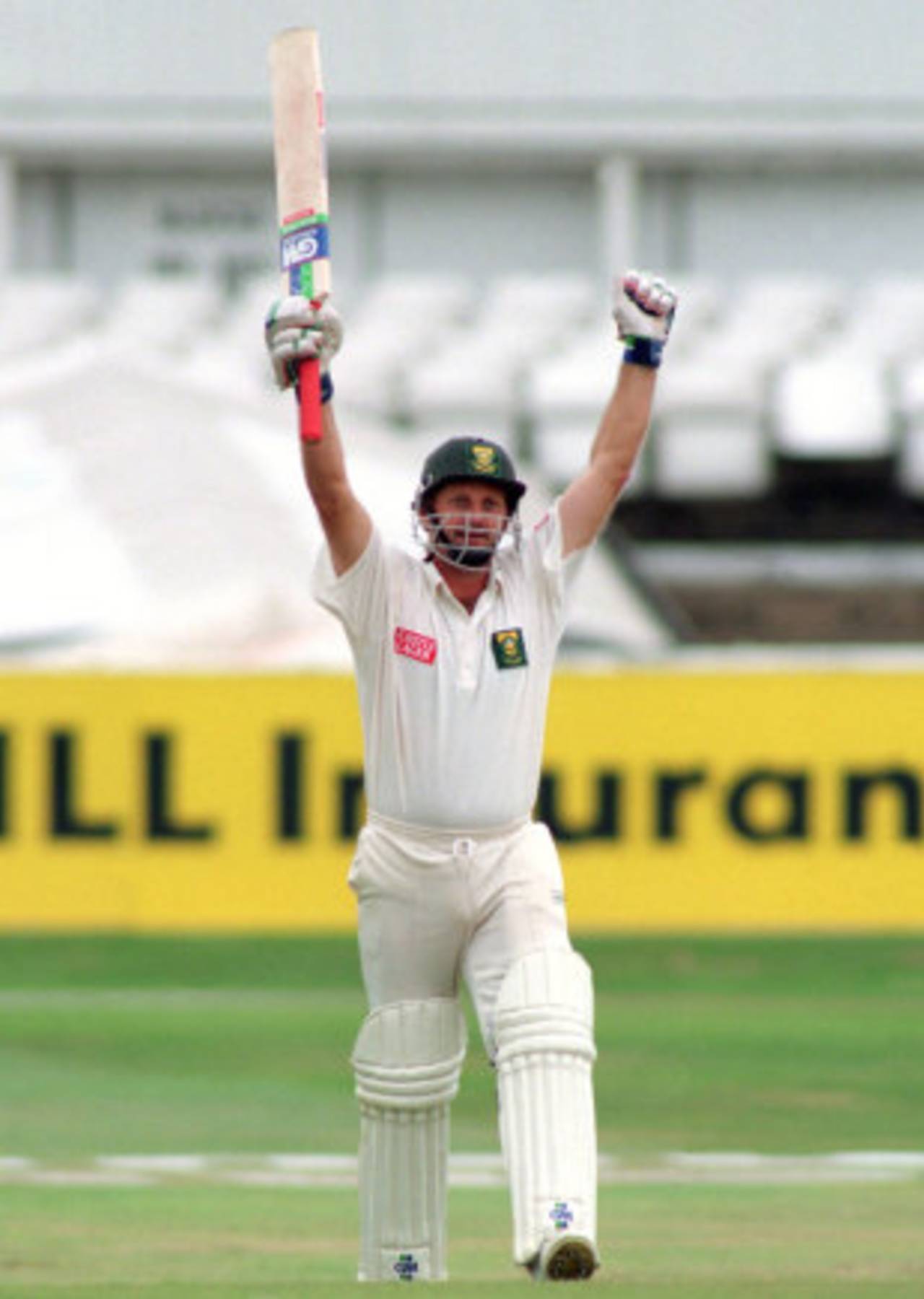 Peter Kirsten celebrates his maiden Test century, England v South Africa, 2nd Test, Headingley, 3rd day, August 6, 1994