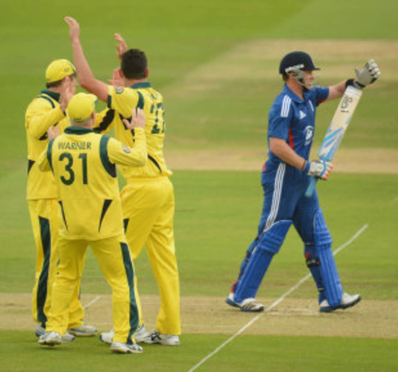 Ian Bell reviews the decision after being given out caught behind, England v Australia, 1st ODI, Lord's, June 29, 2012
