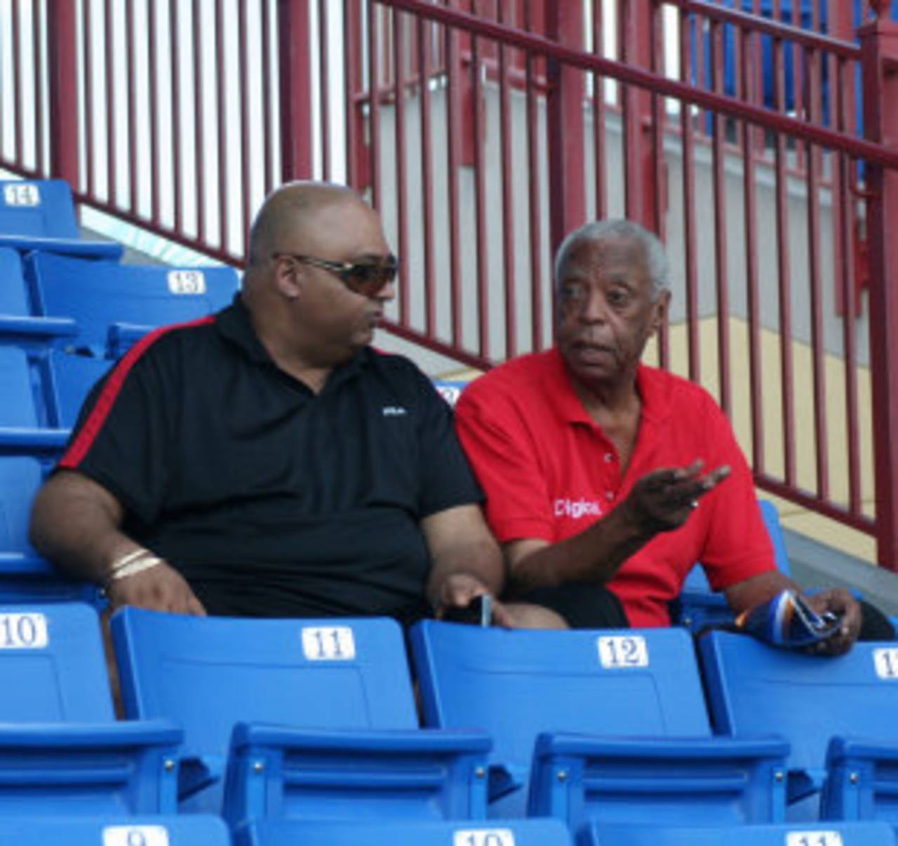 Former West Indies spinner Lance Gibbs (right), Lauderhill, Florida, June 28, 2012