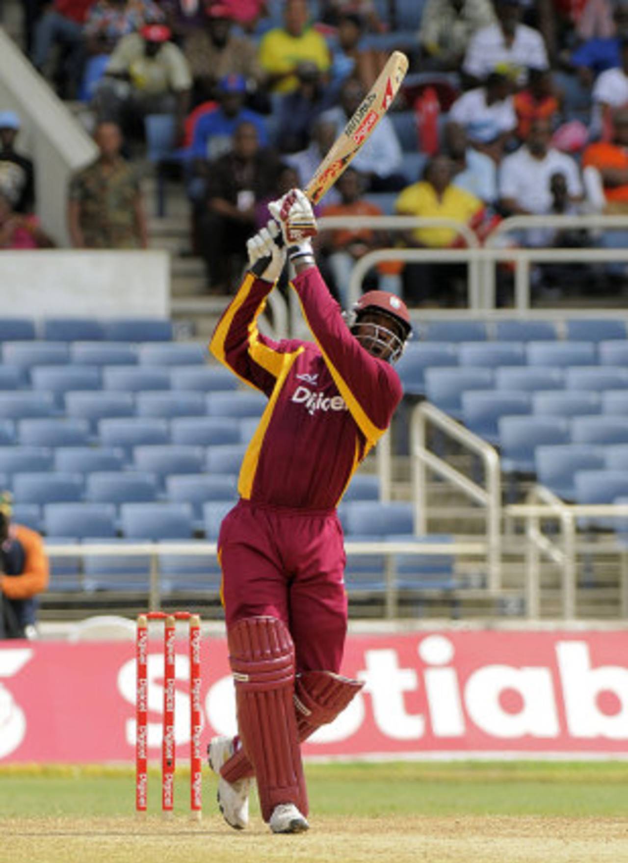 Chris Gayle hits Jacob Oram for six, West Indies v New Zealand, 1st ODI, Kingston, July 5, 2012