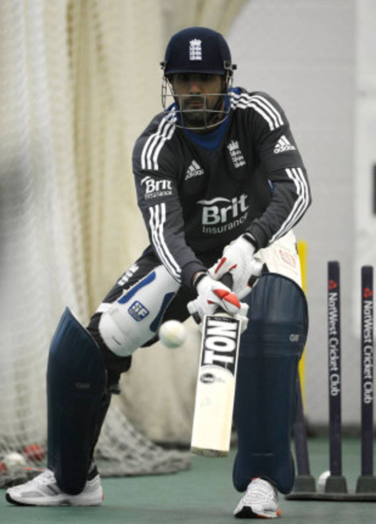 Ravi Bopara practises in the indoor nets, Chester-le-Street, July 6, 2012