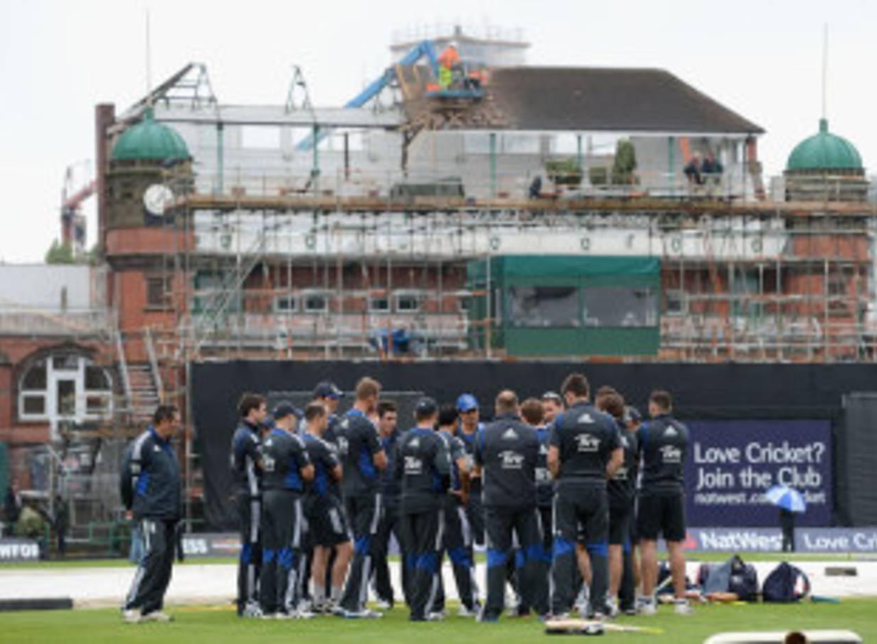 England train against backdrop of building work, Old Trafford, July 9, 2012