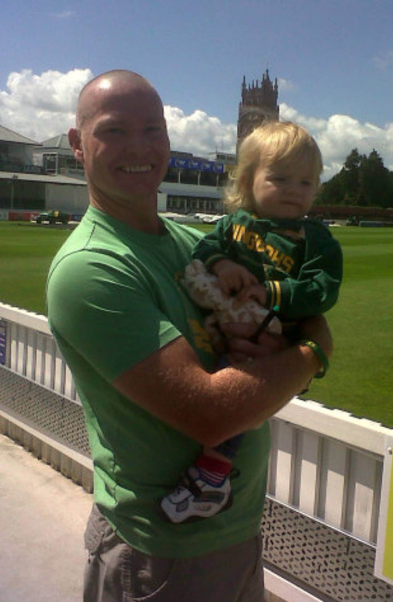 Paul Lawrence and his son, Somerset, July 2012