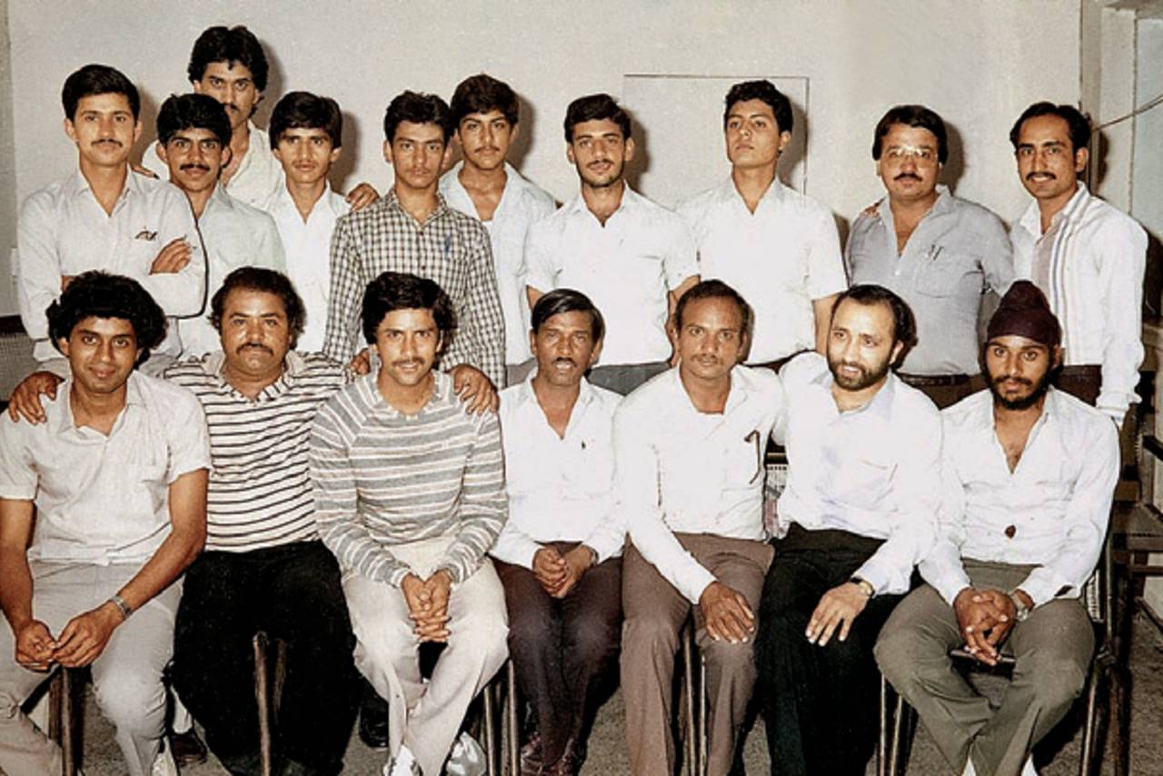 Good old boys: facing page, seated Bhaskar first from left, Prabhakar third from left, Sinha fourth from left. Ajay Sharma is fourth from right standing are the famous alumni.