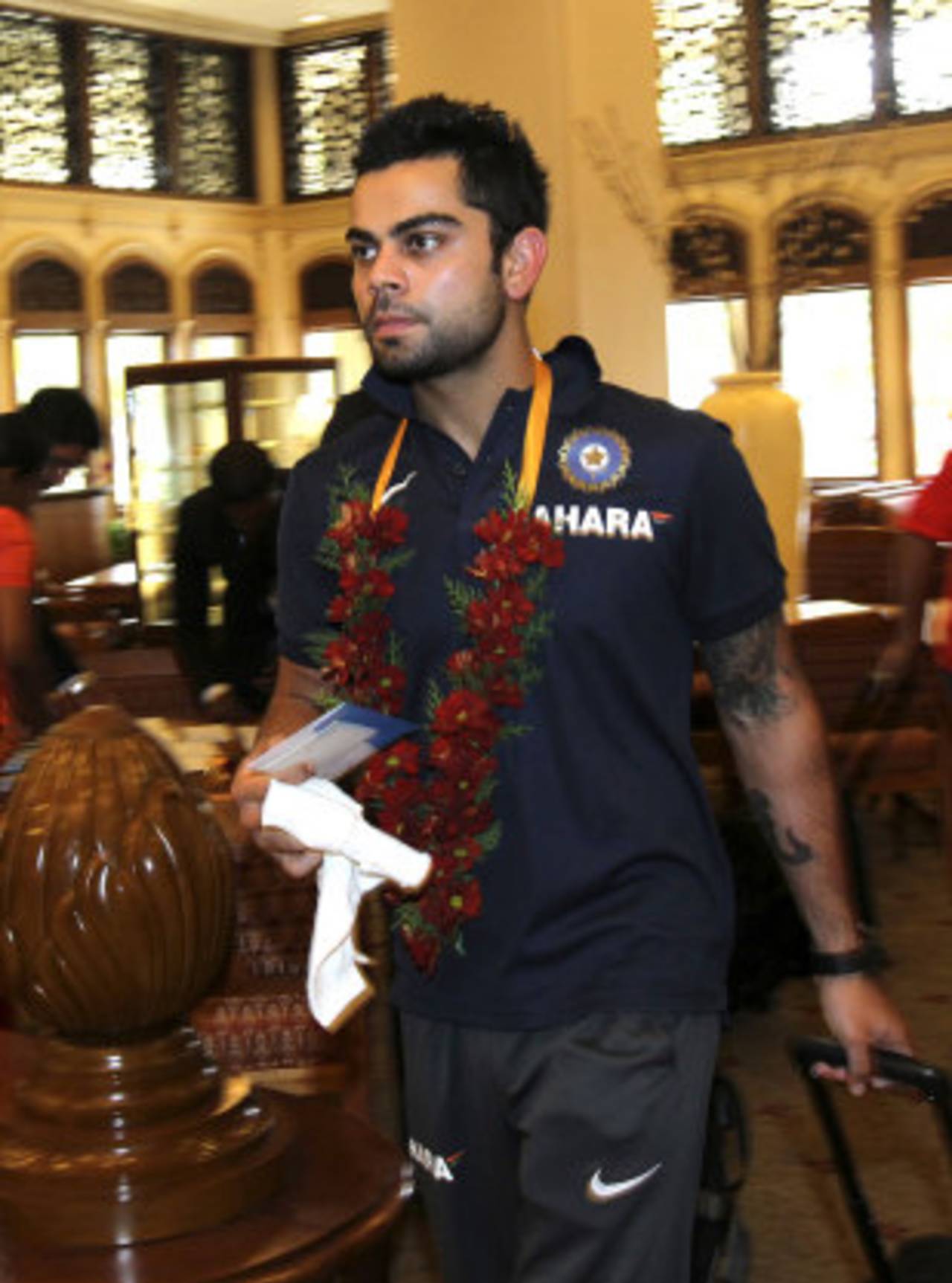 India headed for a practice session at the R Premadasa Stadium soon after checking in to their hotel in Colombo on Wednesday&nbsp;&nbsp;&bull;&nbsp;&nbsp;Associated Press