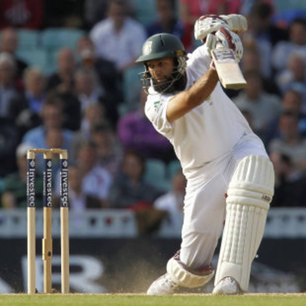Hashim Amla was closing in on a half-century at stumps, England v South Africa, 1st Investec Test, The Oval,  2nd day, July 20, 2012