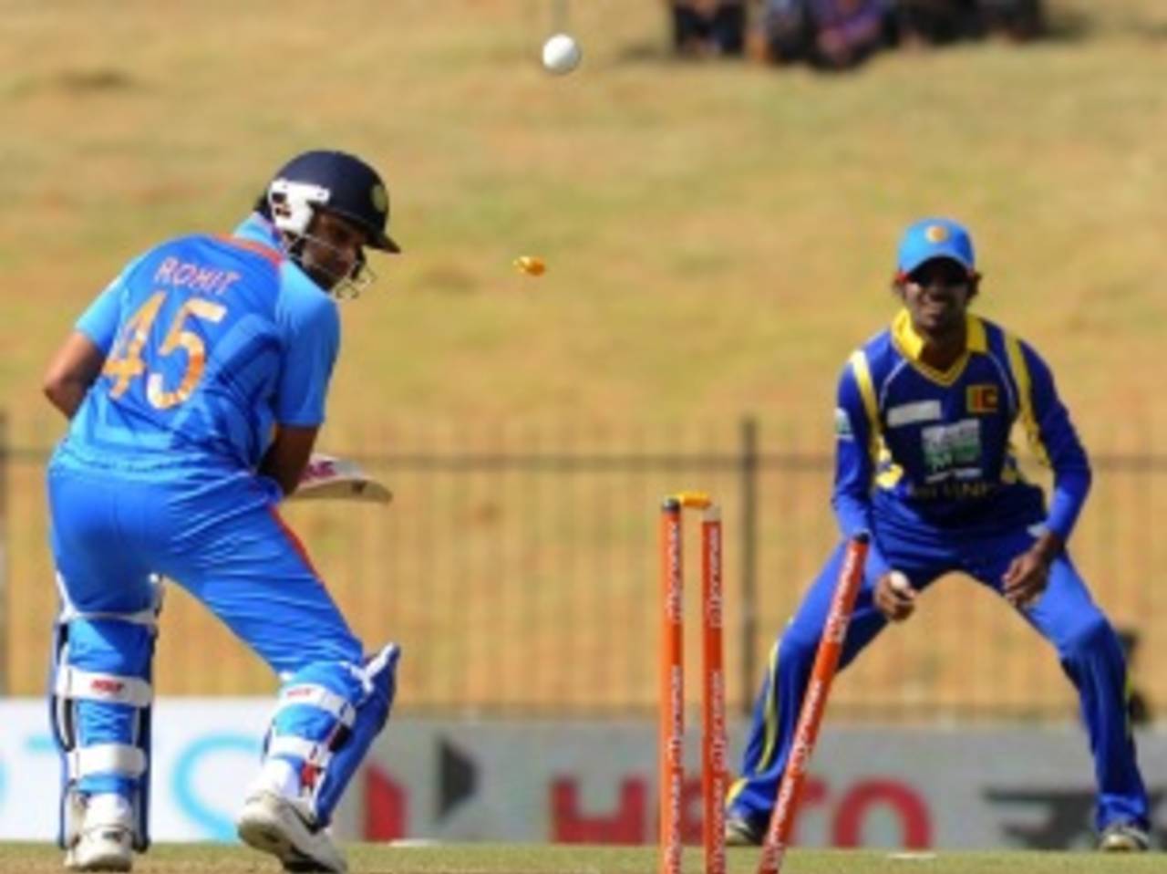 Rohit Sharma had a second successive failure with the bat, Sri Lanka v India, 2nd ODI Hambantota, July 24, 2012
