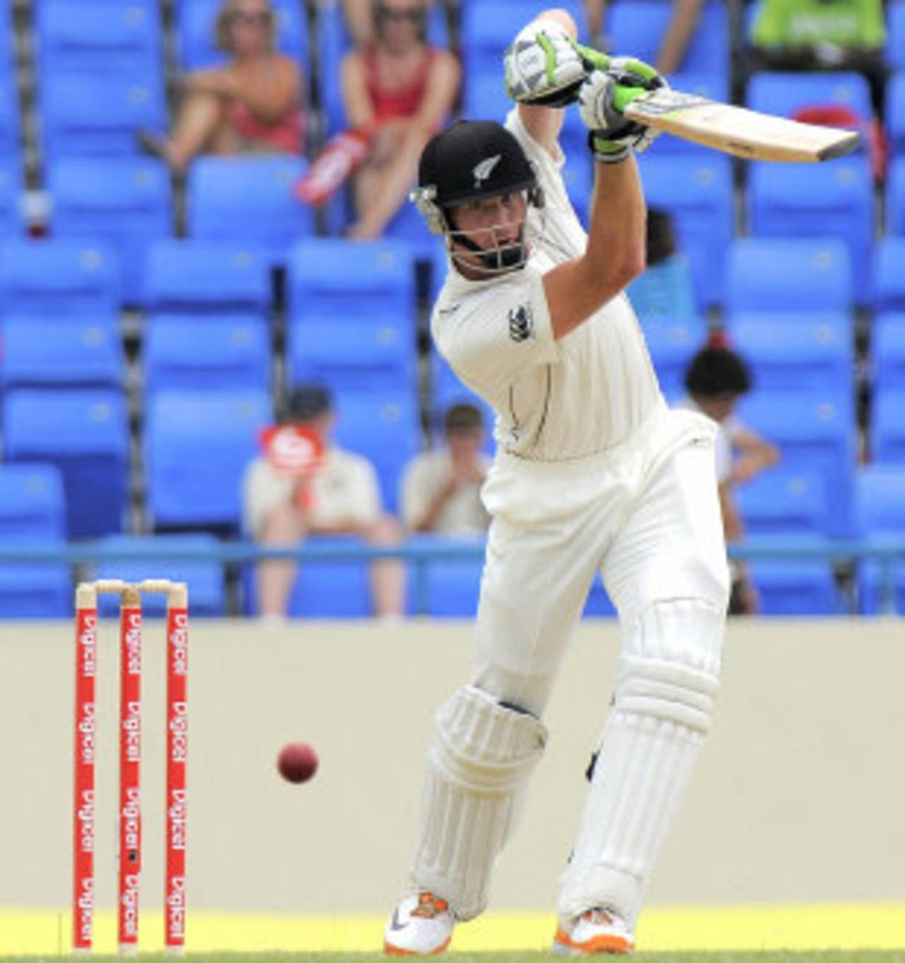 Martin Guptill was strong through the off side, West Indies v New Zealand, 1st Test, Antigua, 1st day, July 25, 2012