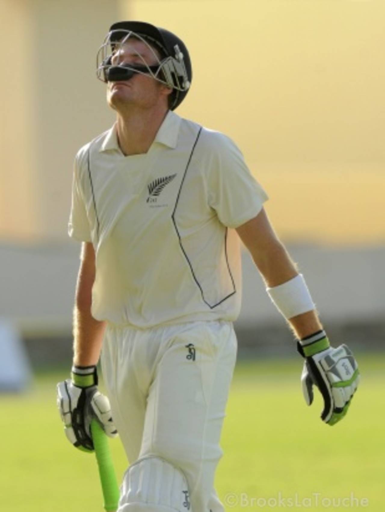Martin Guptill walks off after being caught for 97, West Indies v New Zealand, 1st Test, Antigua, 1st day, July 25, 2012