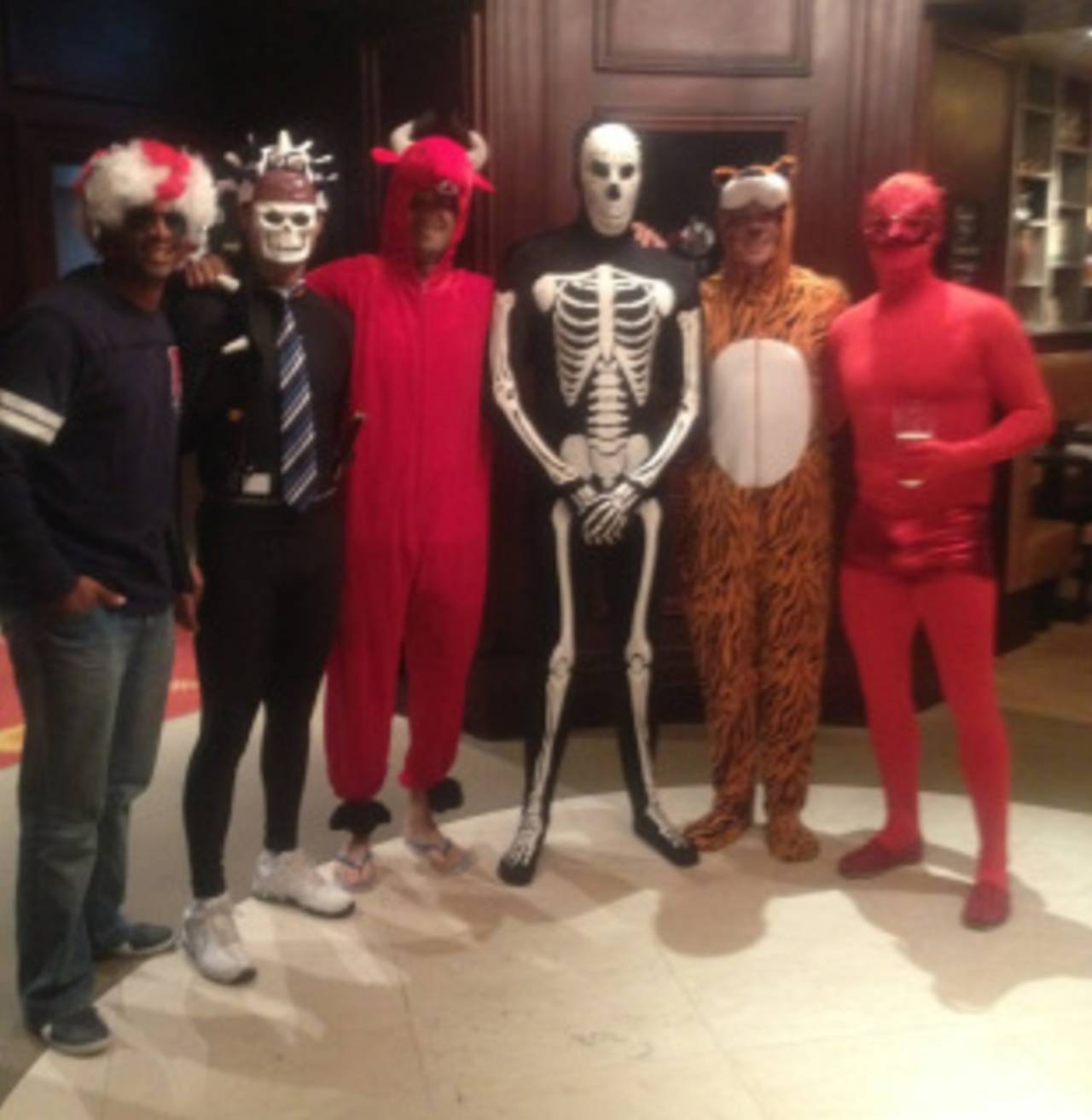 The South Africans prepare for their fancy dress evening, Leeds, July 30, 2012