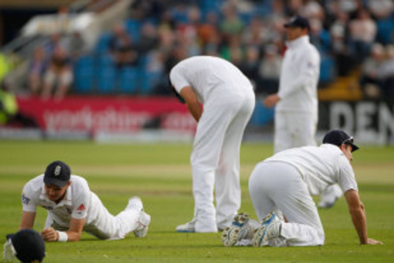 England's slips had a difficult day, England v South Africa, 2nd Investec Test, Headingley, 1st day, August 2, 2012