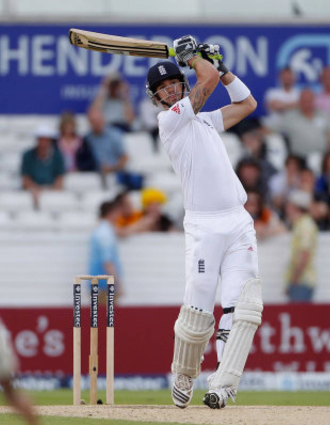 Kevin Pietersen play some expansive drives during his innings, England v South Africa, 2nd Investec Test, Headingley, 3rd day, August 4, 2012