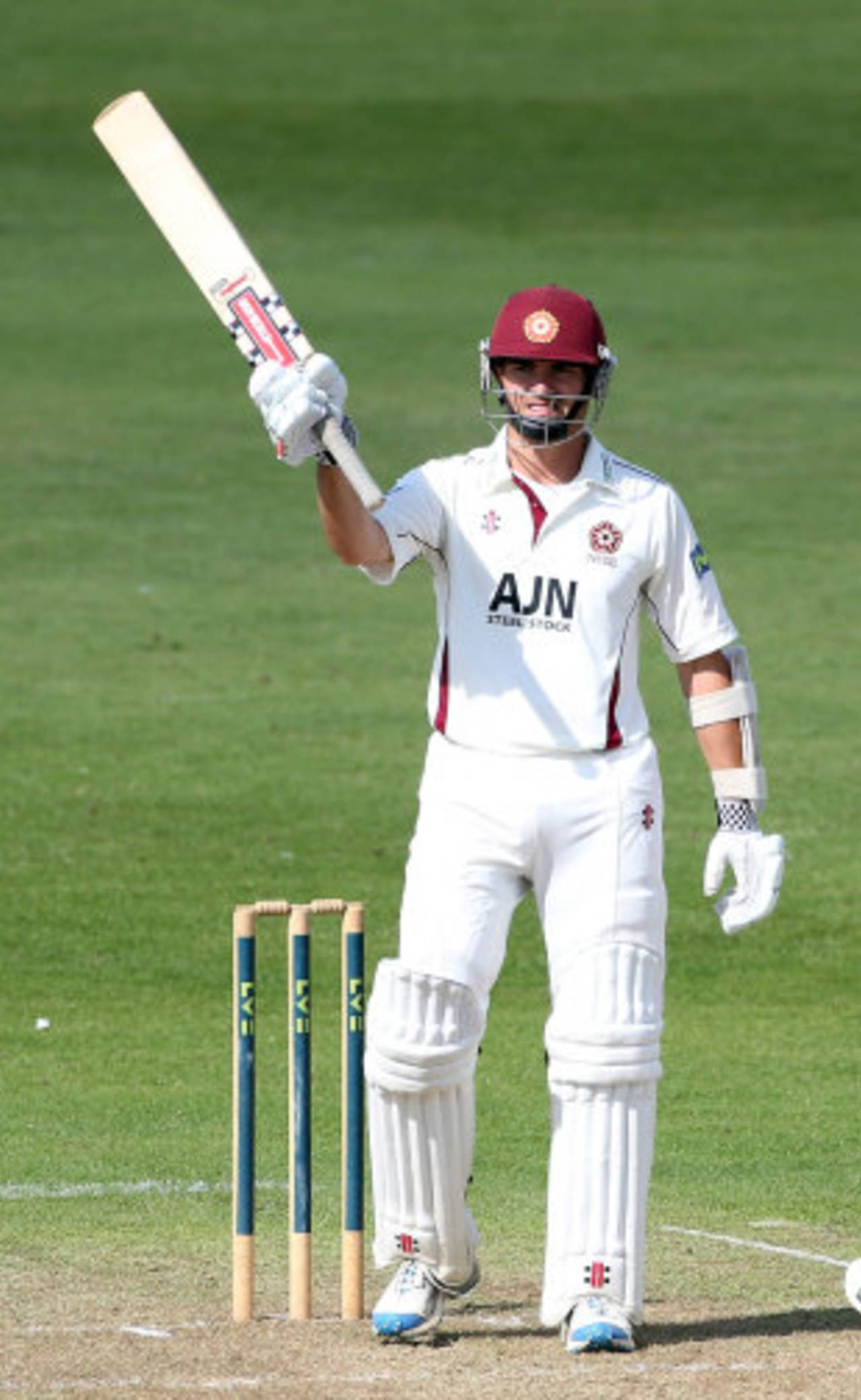 Stephen Peters reached his fifty from 130 balls, Northamptonshire v Leicestershire, County Championship, Division Two, Northampton, 1st day, August 10, 2012