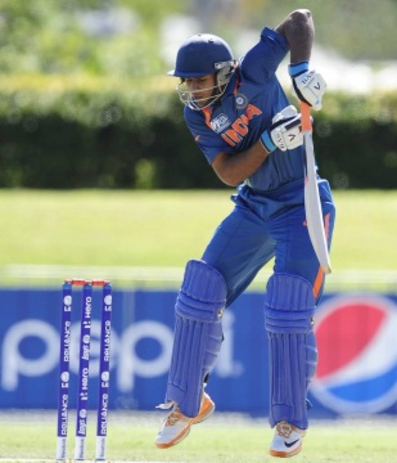Hanuma Vihari fends a bouncer, India v West Indies, Group C, ICC Under-19 World Cup 2012, Townsville, August 12, 2012