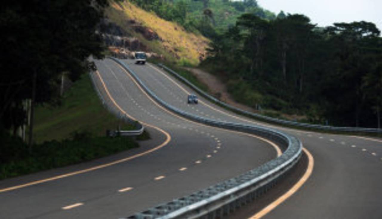 A view of the Southern Expressway from Colombo to Galle, November 16, 2011