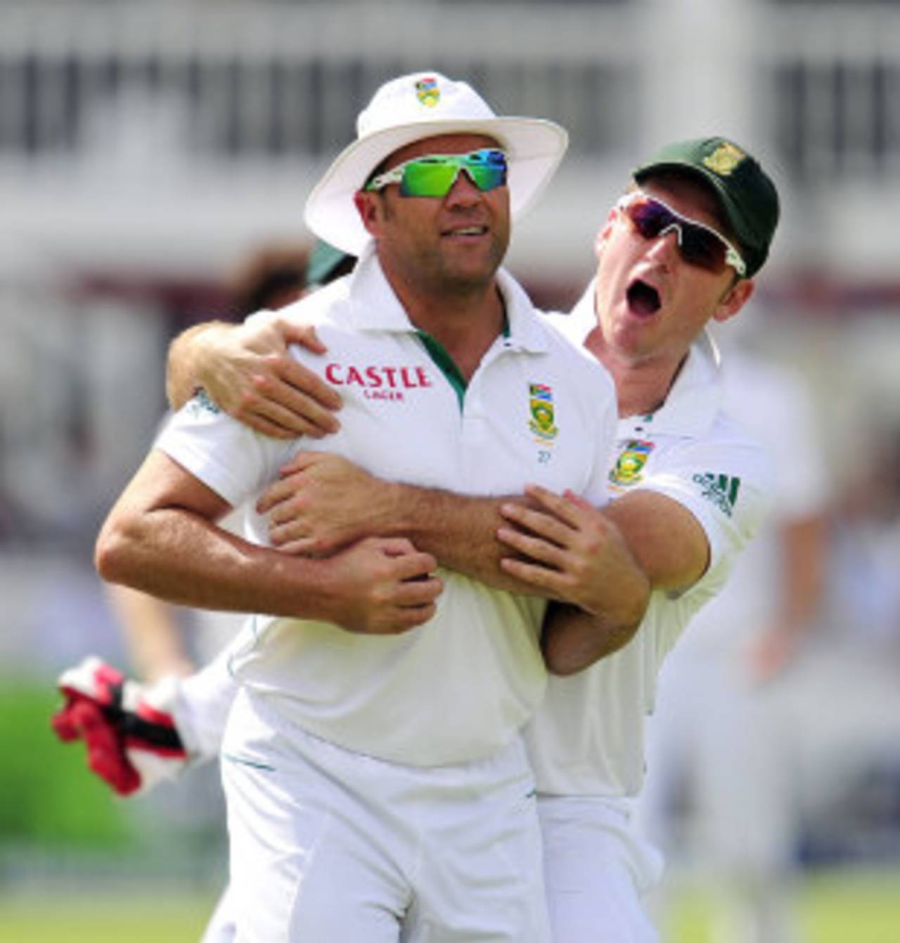 Graeme Smith embraces Jacques Kallis after his sharp catch, England v South Africa, 3rd Investec Test, Lord's, 2nd day, August 17, 2012