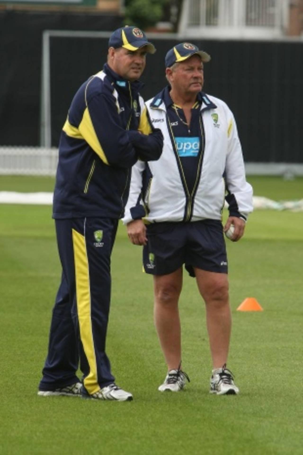 Mickey Arthur and Steve Rixon at Australia's training, Leicester, June 18, 2012