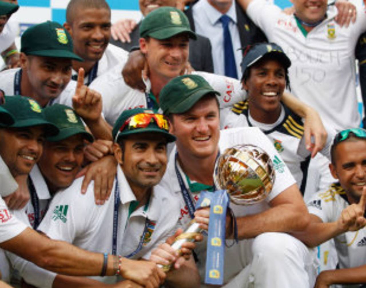 As South Africa's players celebrated, their coach Gary Kirsten was looking on proudly&nbsp;&nbsp;&bull;&nbsp;&nbsp;Getty Images