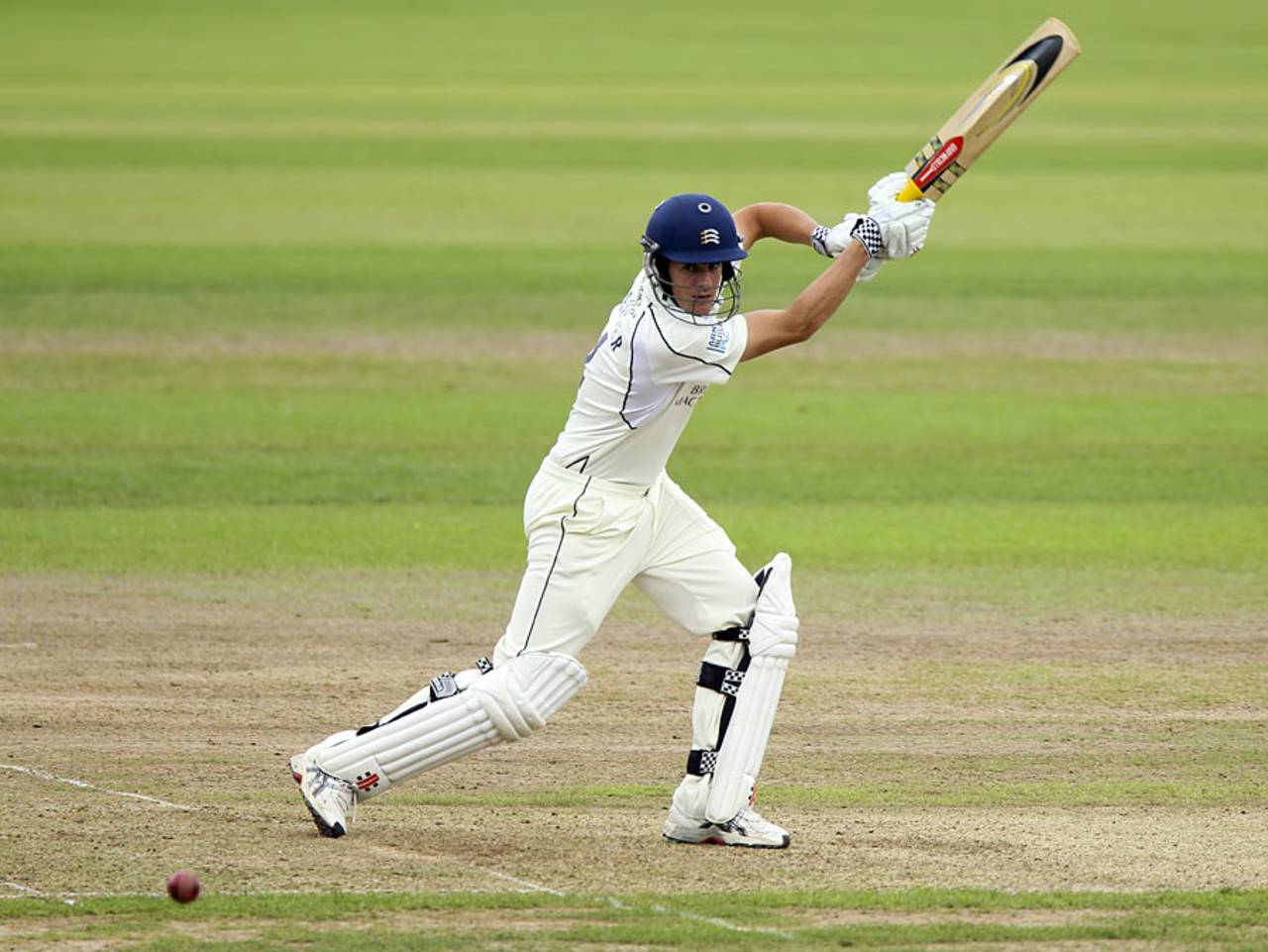 Neil Dexter drives square during his hundred, Warwickshire v Middlesex, County Championship, Division One, Edgbaston, August 21, 2012
