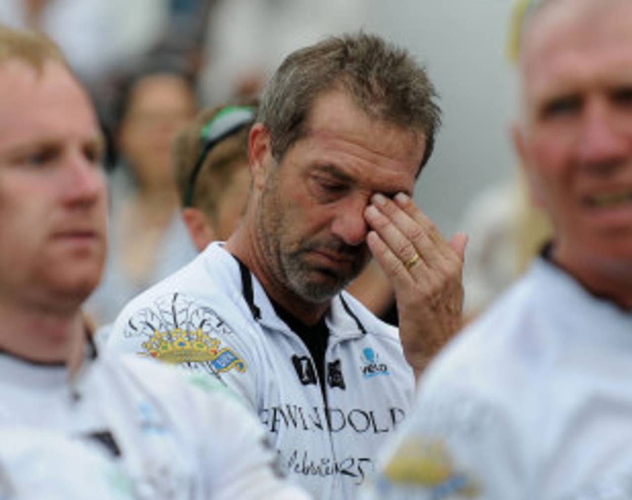 Matthew Maynard after completing the cycle ride, Surrey v Glamorgan, CB40, The Oval, August 21, 2012