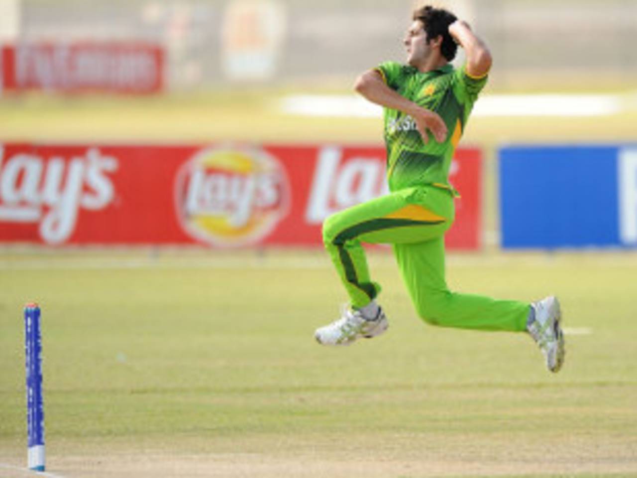 Mir Hamza was the pick of the Pakistan bowlers with 3 for 44, Pakistan v West Indies, ICC Under-19 World Cup 5th place play-off semi-final, Townsville, August 22, 2012
