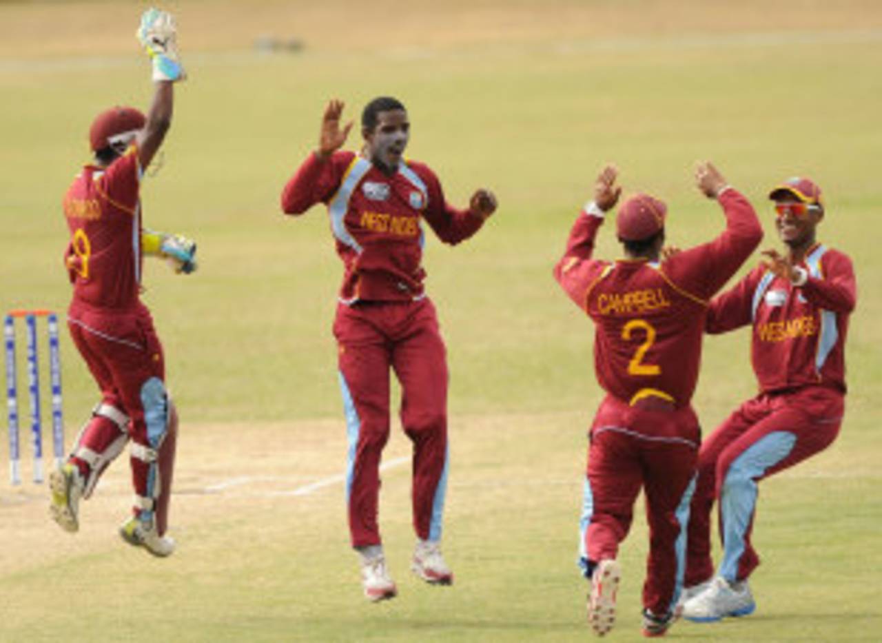 Derone Davis picked up three wickets with his left-arm spin, Pakistan v West Indies, ICC Under-19 World Cup 5th place play-off semi-final, Townsville, August 22, 2012