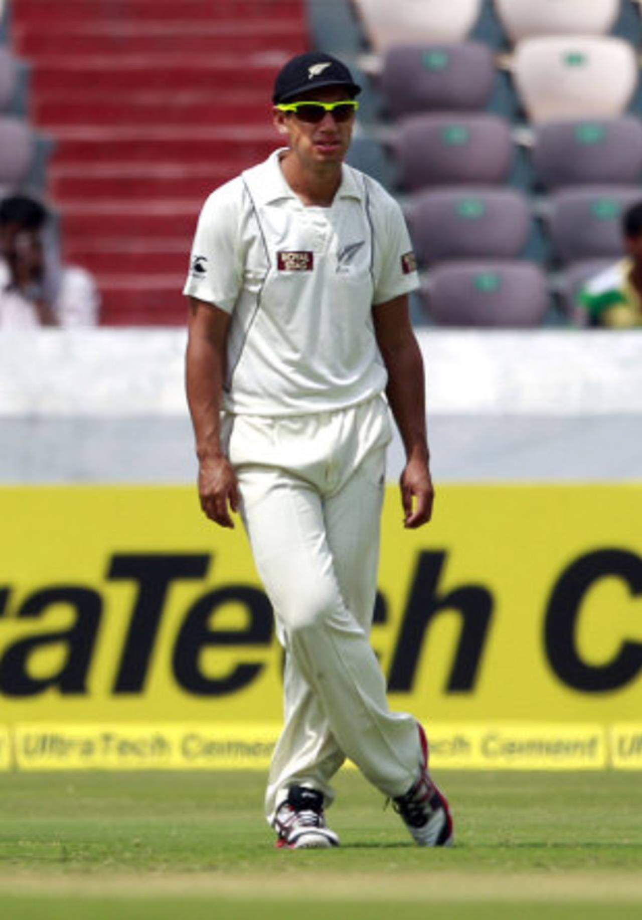 India's first innings was not the best of times in the field for Ross Taylor, India v New Zealand, 1st Test, Hyderabad, 2nd day, August 24, 2012