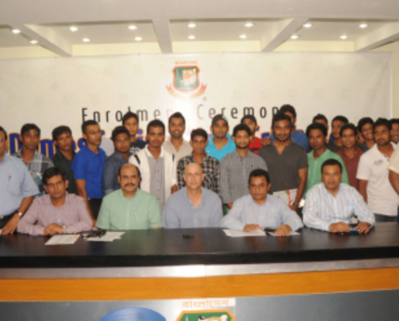 Mustafa Kamal (sitting, second from right): "This is just the beginning"&nbsp;&nbsp;&bull;&nbsp;&nbsp;Bangladesh Cricket Board