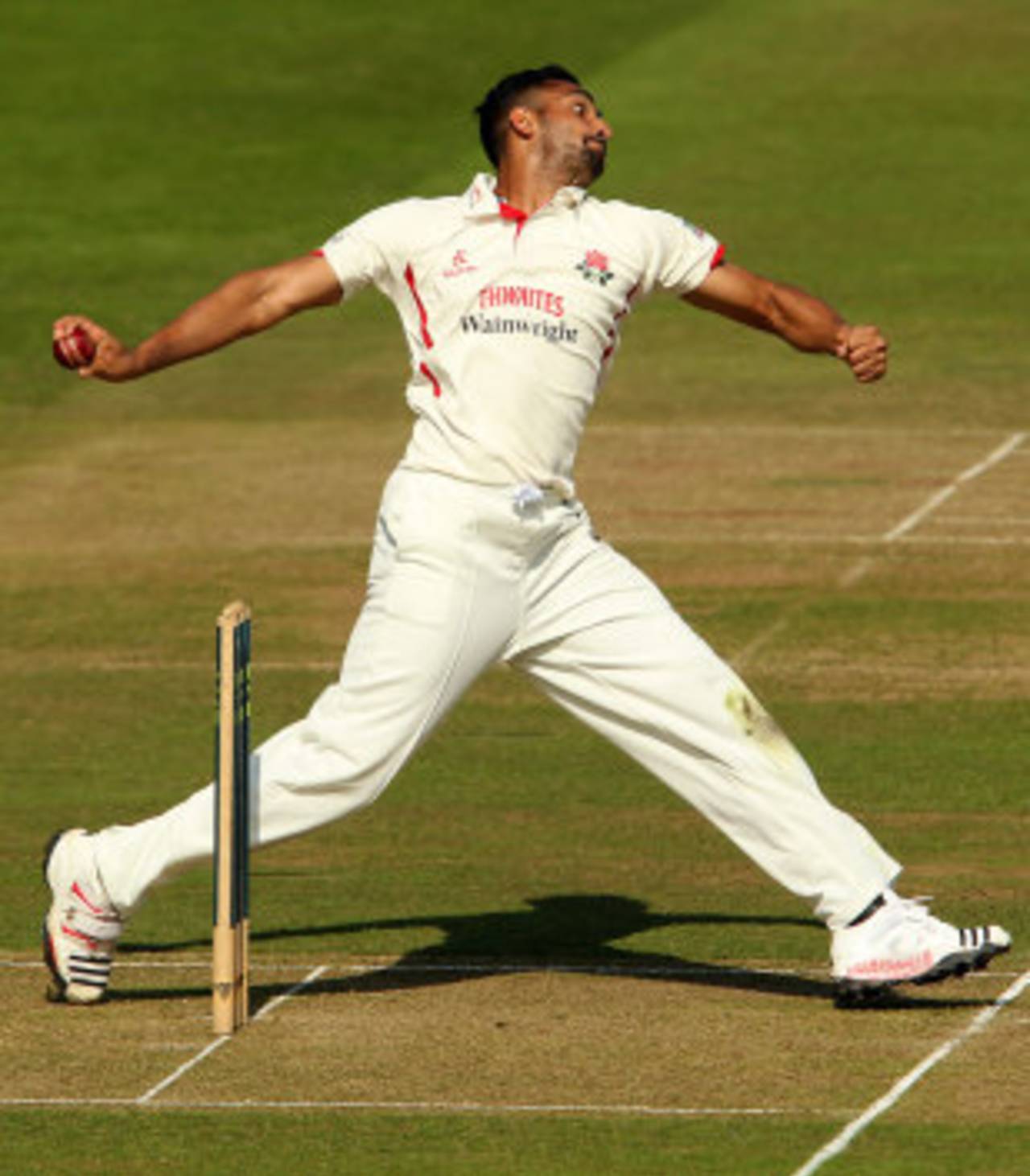 Ajmal Shahzad removed Dawid Malan for 12, Middlesex v Lancashire, County Championship, Division One, Lord's, September, 4, 2012