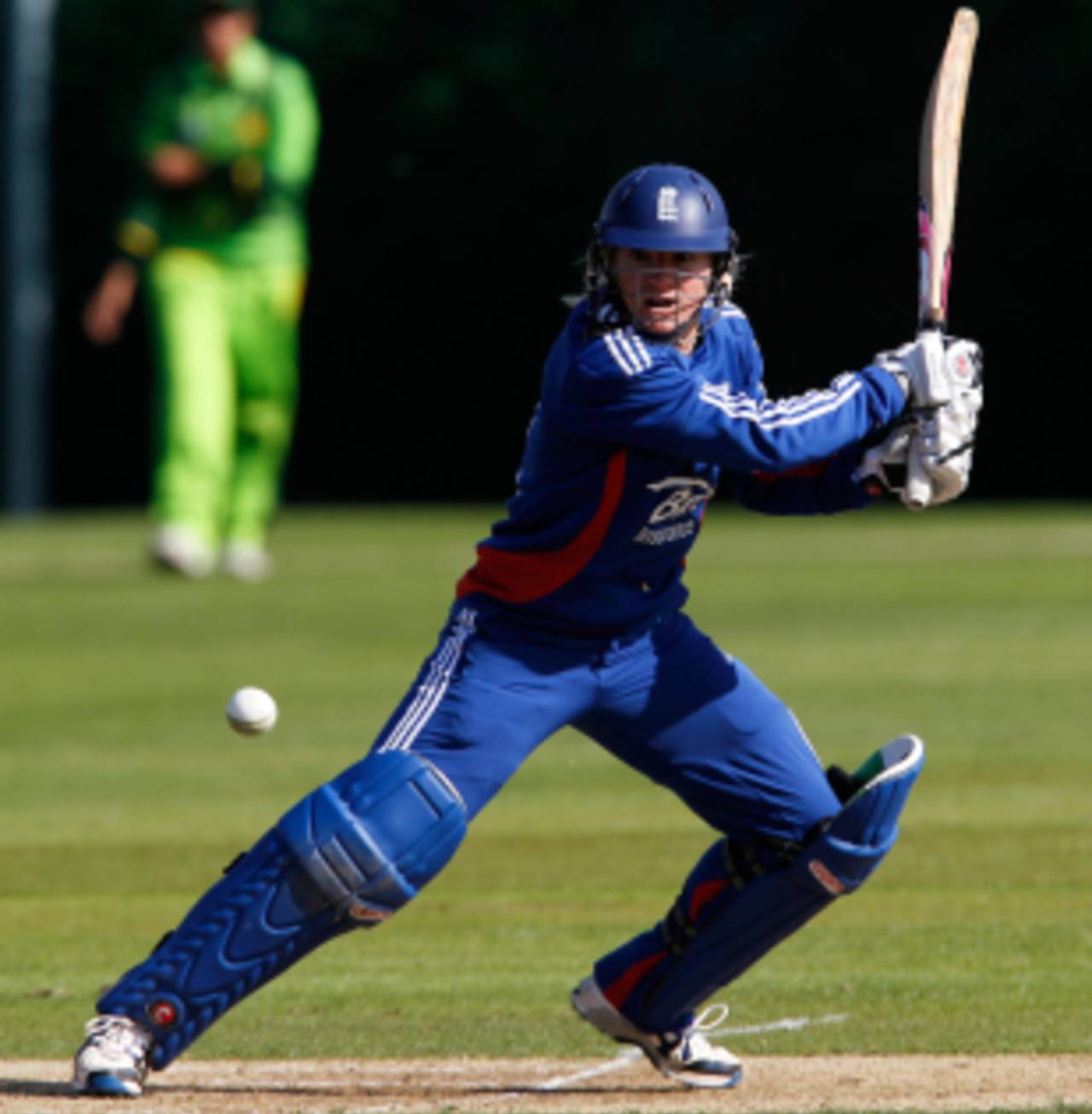 Susie Rowe plays a shot through the offside, England Women v Pakistan Women, 2nd T20I, Loughborough, September 5, 2012