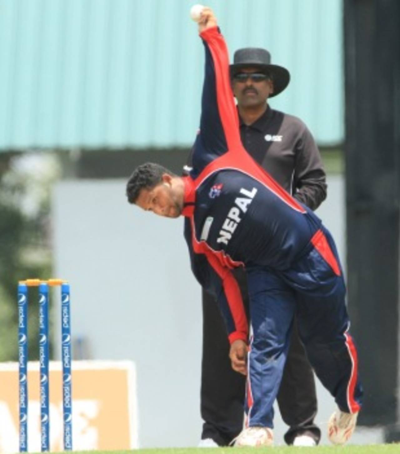 Basanta Regmi won the Player-of-the-tournament award after picking up 21 wickets at an average of 6.66&nbsp;&nbsp;&bull;&nbsp;&nbsp;ICC/Peter Lim 