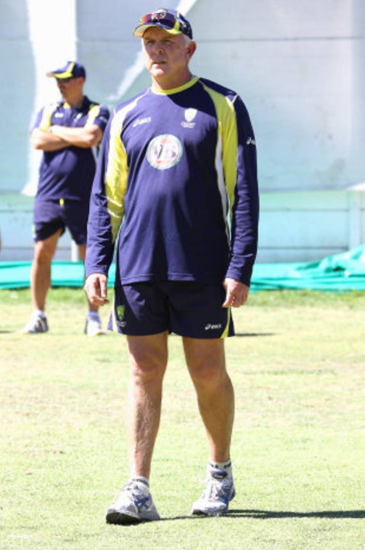 Craig McDermott looks on during a nets session, Newlands, Cape Town, November 7, 2011 