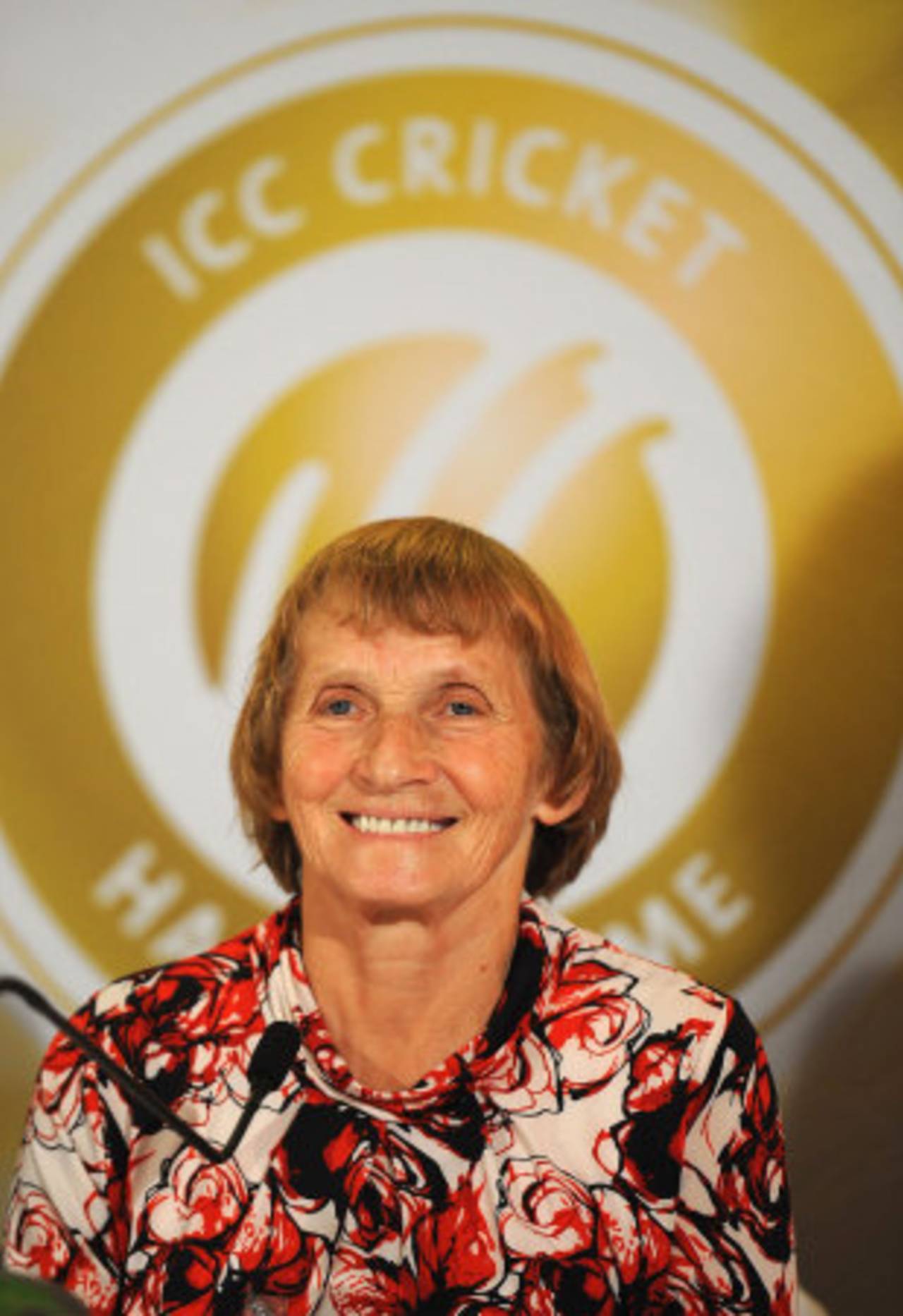 England's Enid Bakewell was inducted into the Cricket Hall of Fame, Colombo, September 14, 2012