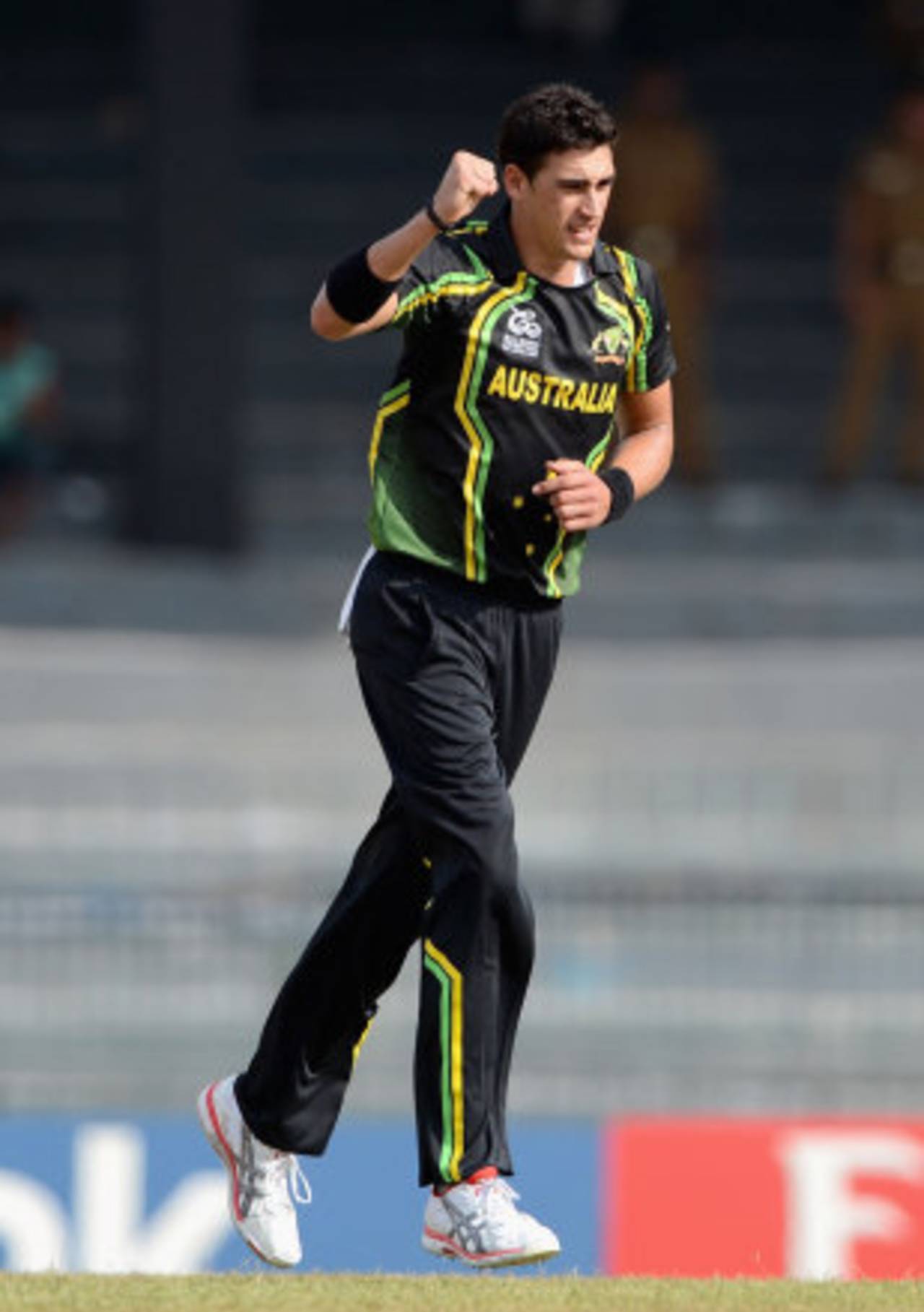 Mitchell Starc was among those getting an early wicket, Australia v Ireland, World Twenty20 2012, Group B, Colombo, September 19, 2012
