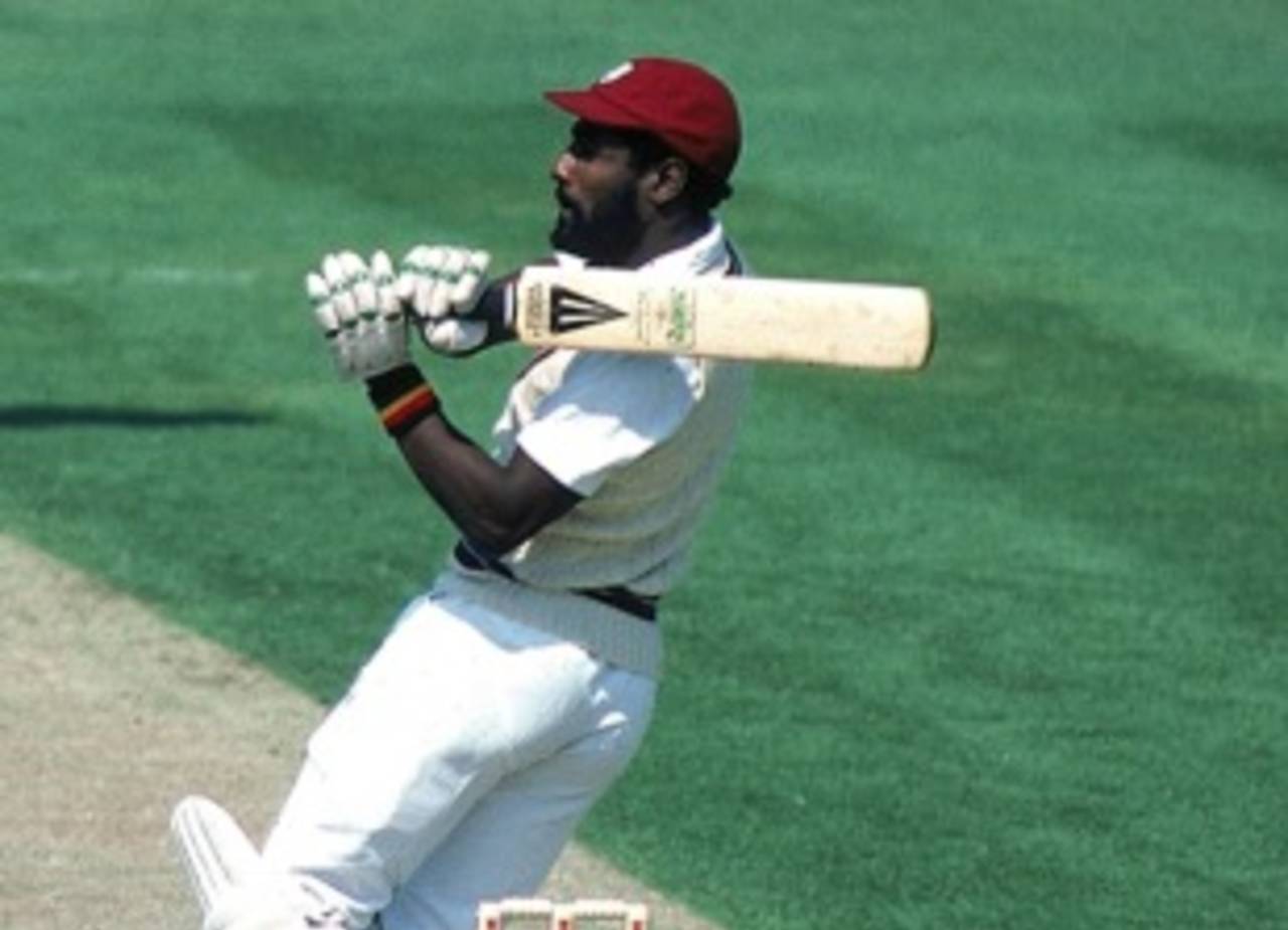 The master and his weapon: Viv Richards demolished many attacks with his Duncan Fearnley