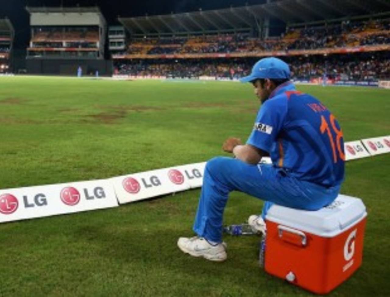 The only time Virat Kohli is not hot and bothered about the match is when he is made to sit on the ice box&nbsp;&nbsp;&bull;&nbsp;&nbsp;ICC/Getty