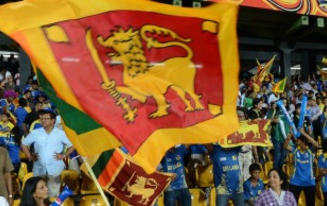 Sri Lankan fans celebrate their team's victory, Sri Lanka v Pakistan, 1st semi-final, World Twenty20, Colombo, October 4, 2012