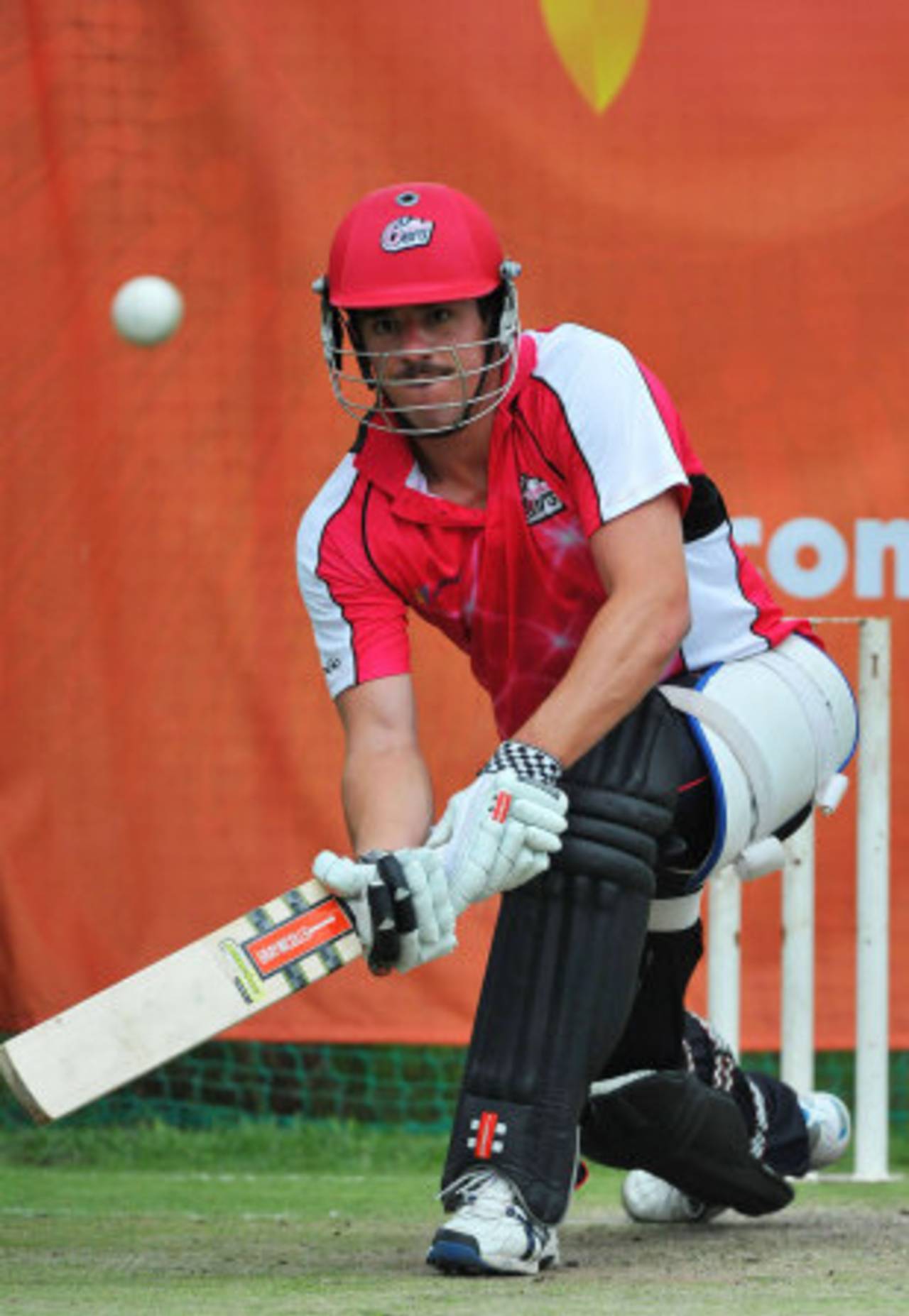 Moises Henriques has a bat in the nets, Johannesburg, Champions League T20, October 25, 2012, 
