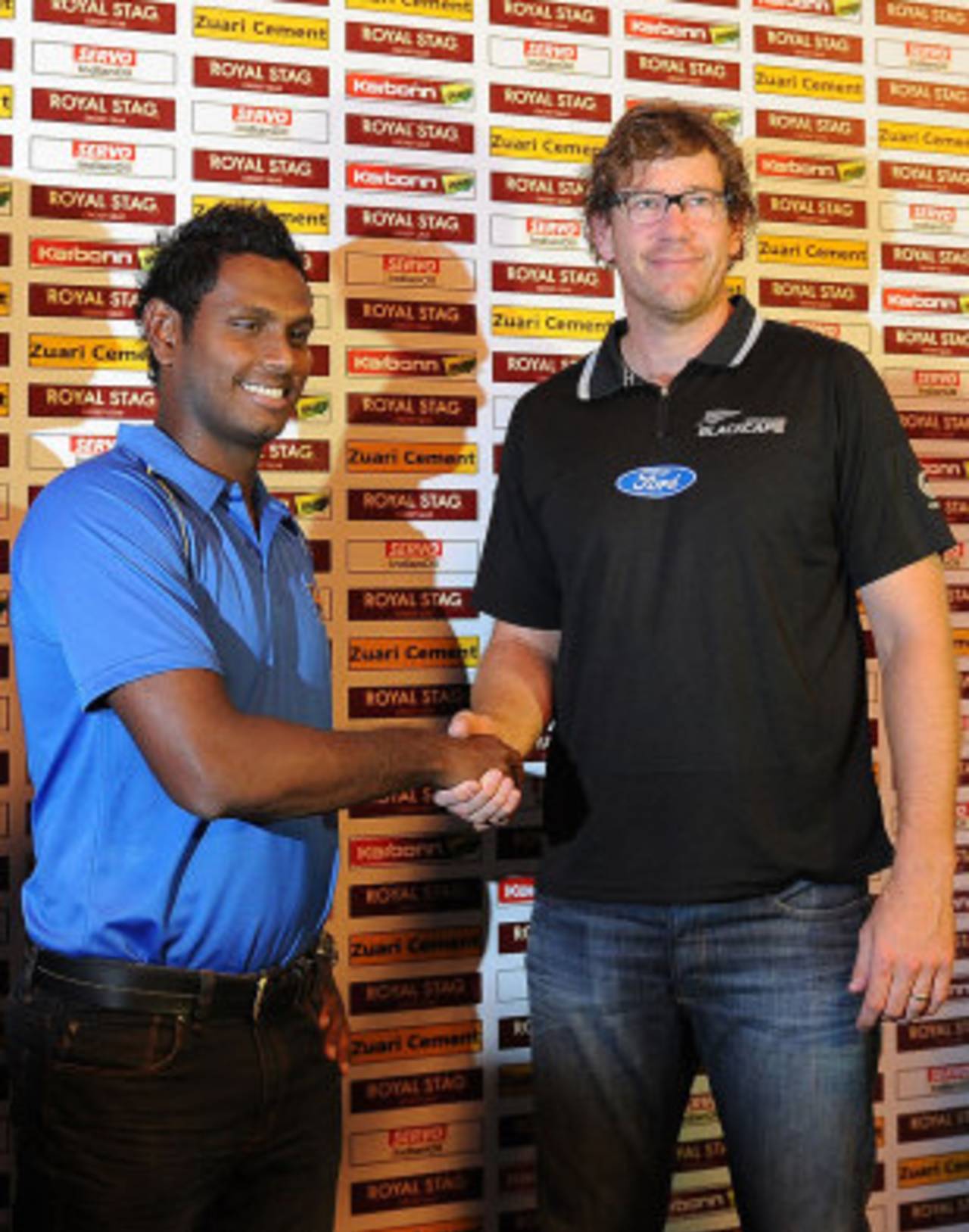 Angelo Mathews (left) is set to begin his tenure as Sri Lanka's T20 captain&nbsp;&nbsp;&bull;&nbsp;&nbsp;AFP