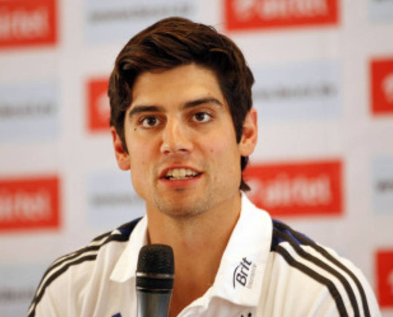 Alastair Cook speaks at a press conference, Mumbai, October 29, 2012