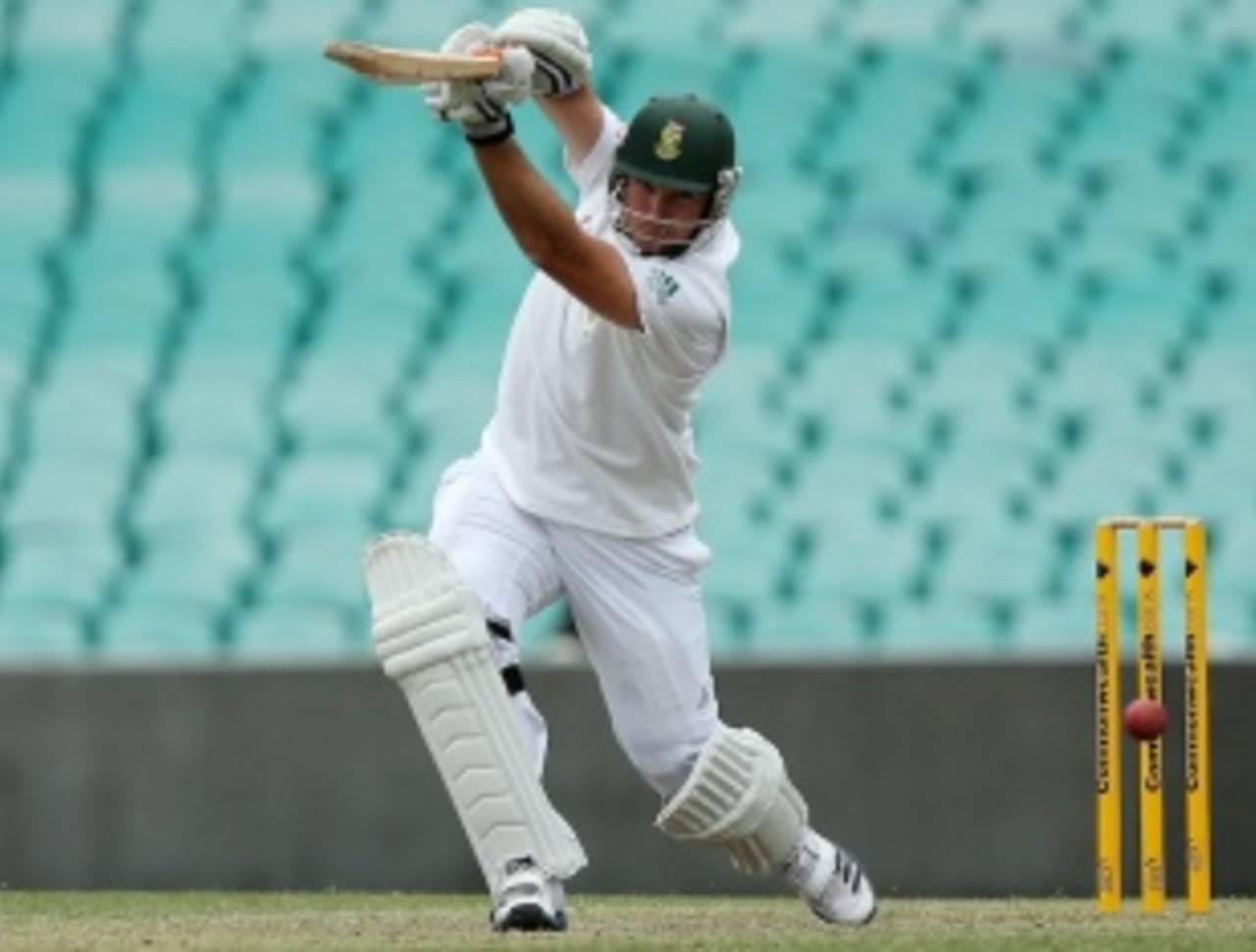 Graeme Smith drives during his half-century, Australia A v South Africans, Sydney, 2nd day, November 3, 2012