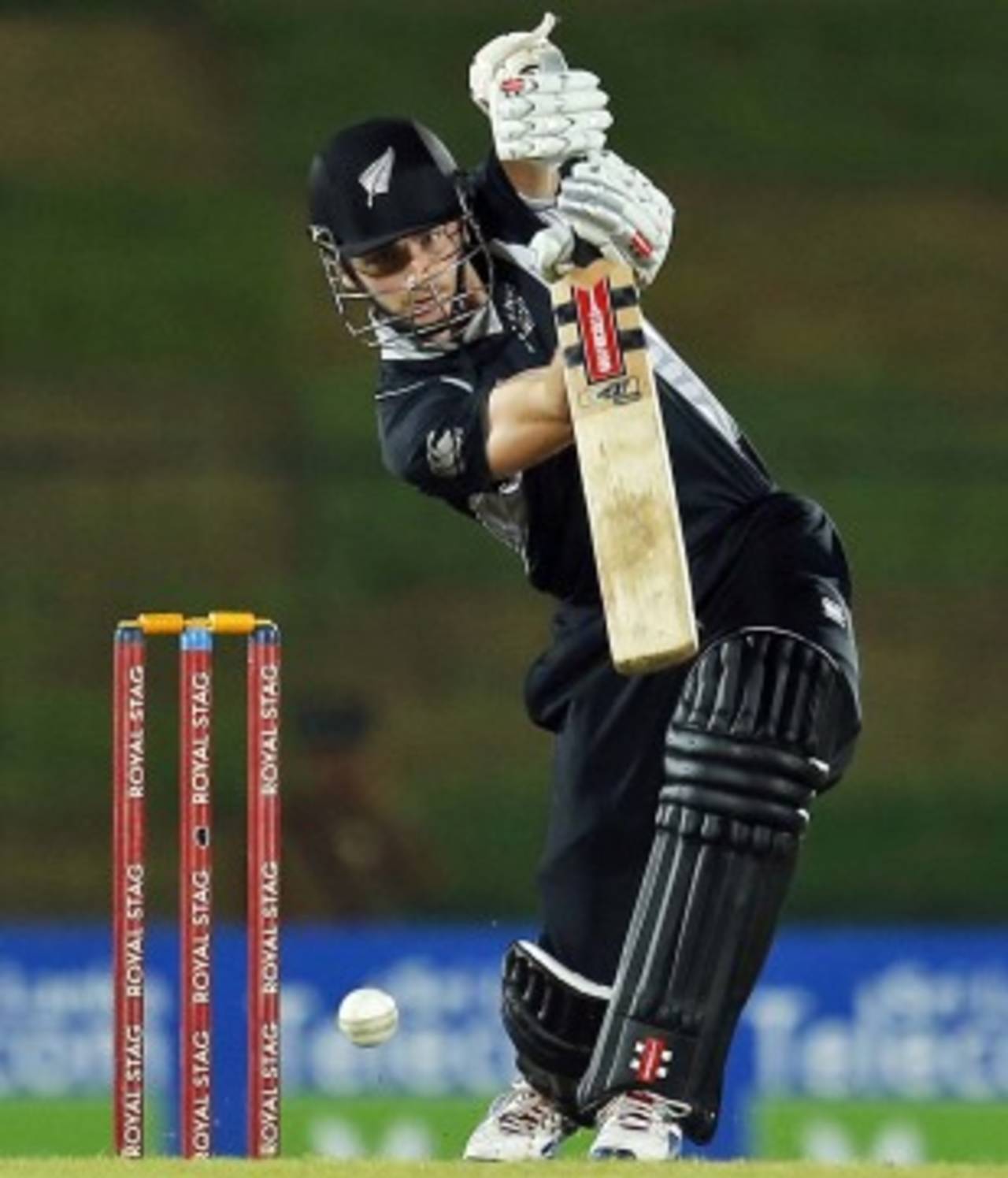 Kane Williamson drives, Sri Lanka v New Zealand, 4th ODI, Hambantota, November 10, 2012