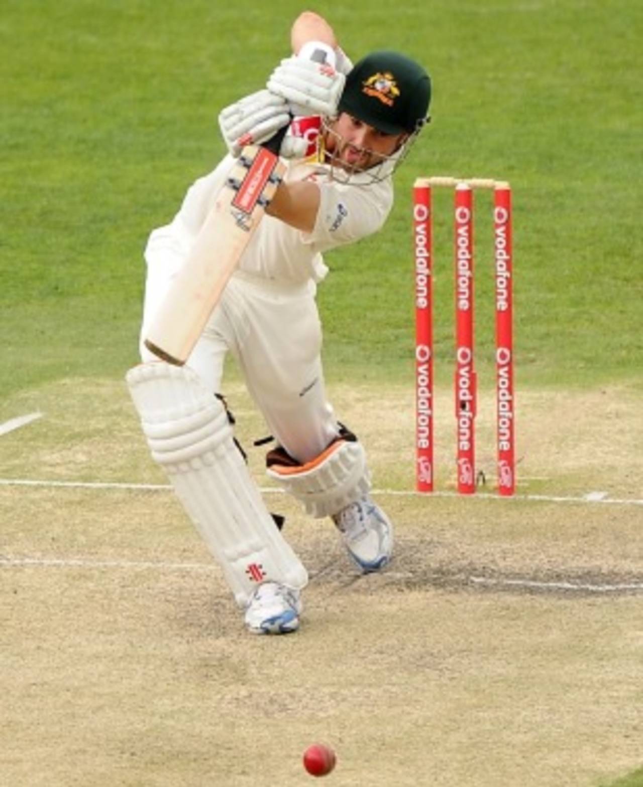 Ed Cowan drives, Australia v South Africa, first Test, day four, Brisbane, November 12, 2012