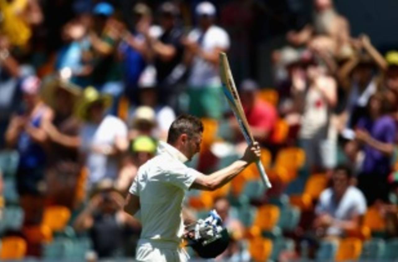 Michael Clarke walks off after his unbeaten 259, Australia v South Africa, first Test, day five, Brisbane, November 13, 2012