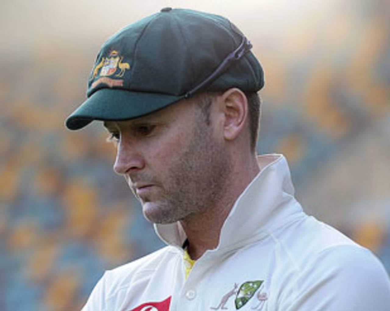 Michael Clarke reflects at the draw, Australia v South Africa, 1st Test, Brisbane, 5th day, November 13, 2012