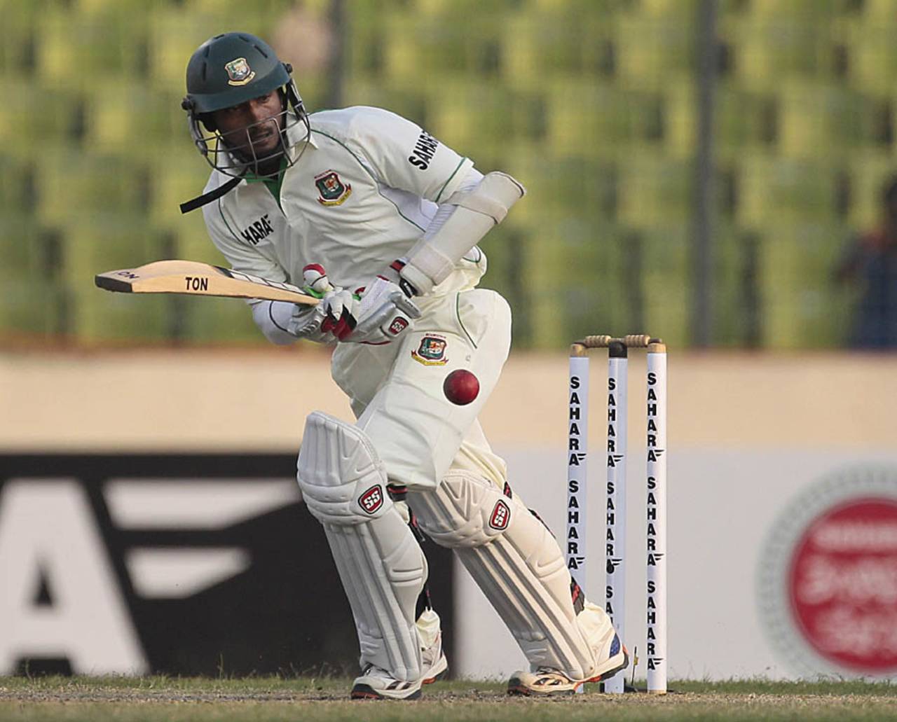Naeem Islam plays towards the leg side, Bangladesh v West Indies, 1st Test, Mirpur, 2nd day, November 14, 2012