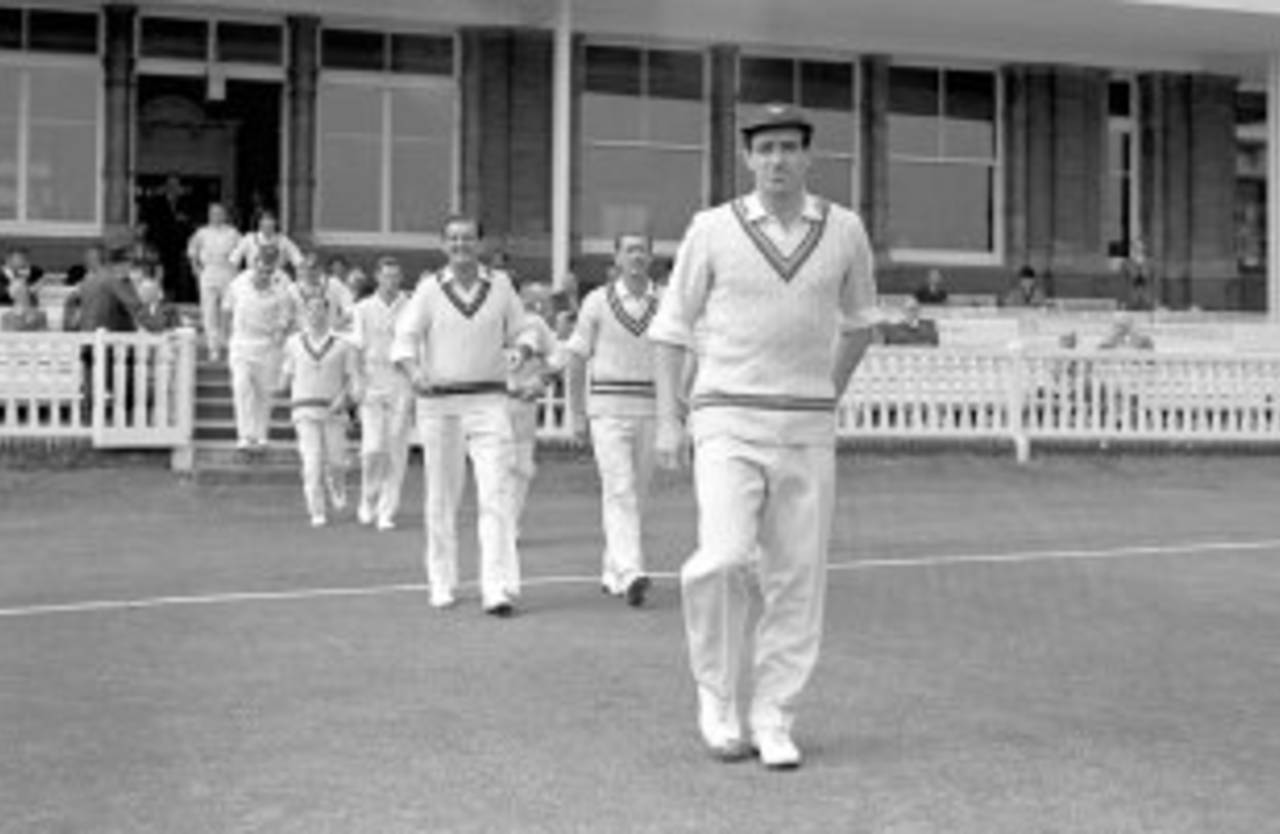 Almost the end ... Fred Trueman leads out the Players in the final match at Lord's in 1962. He said the fixture was a "ludicrous business ... thankfully abolished"&nbsp;&nbsp;&bull;&nbsp;&nbsp;PA Photos