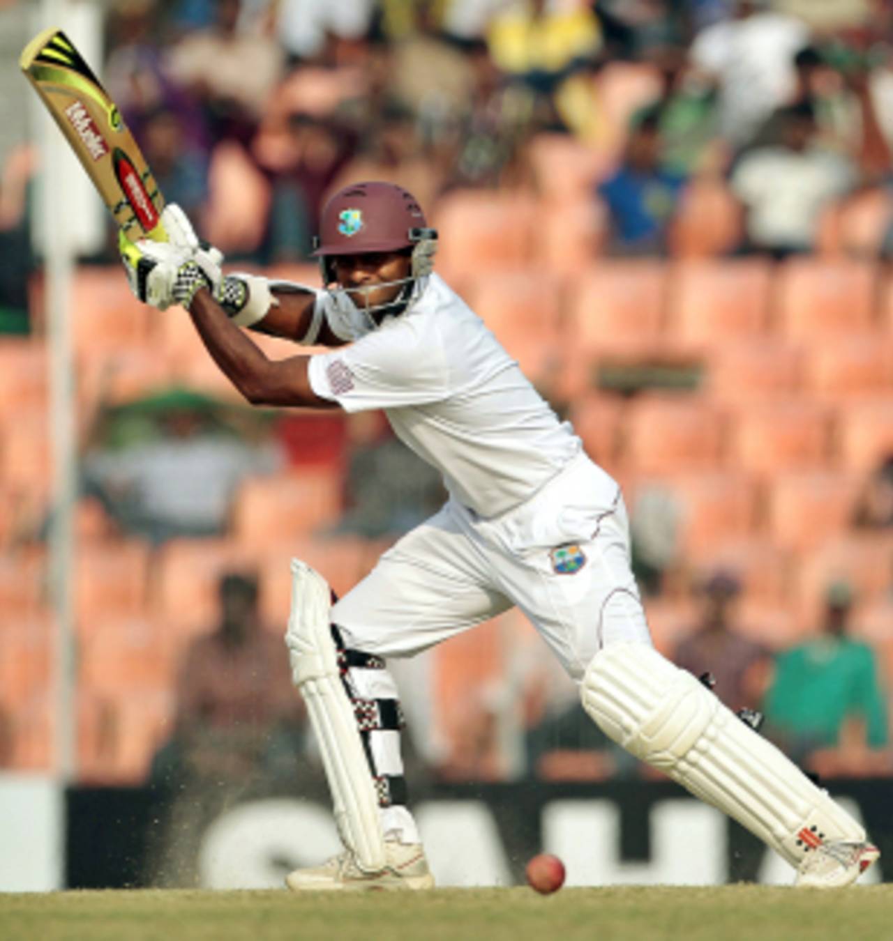 Shivnarine Chanderpaul scored an unbeaten century on the third day, Bangladesh v West Indies, 2nd Test, Khulna, 3rd day, November 23, 2012