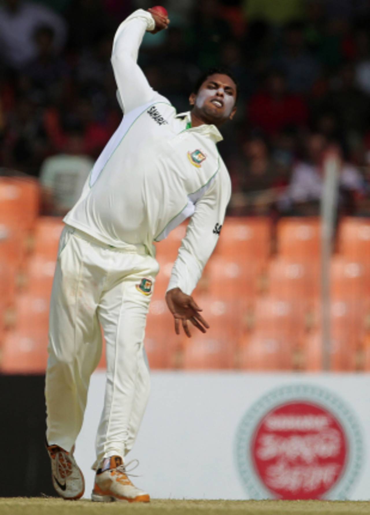 Sohag Gazi was one of the two wicket-takers on the third day, Bangladesh v West Indies, 2nd Test, Khulna, 3rd day, November 23, 2012