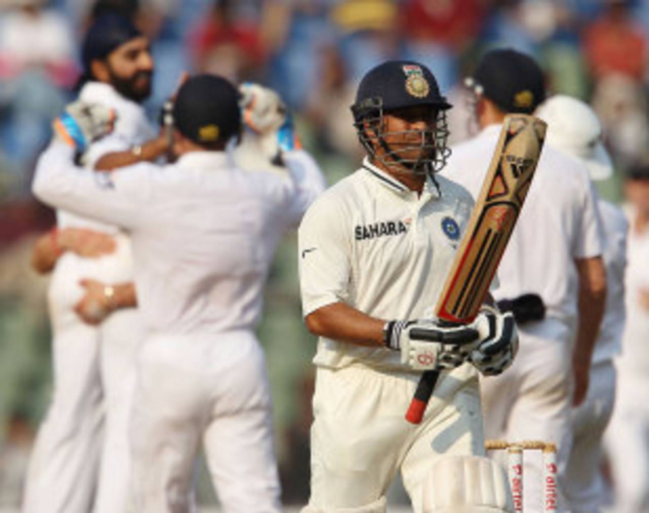 Sachin Tendulkar fell lbw to Monty Panesar, India v England, 2nd Test, Mumbai, 2nd day, November 25, 2012